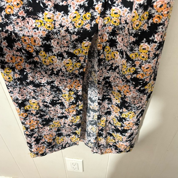 AFRM Hazel Women's Floral Smocked Gold Bouquet V Neck Midi Romantic Dress Size M - Picture 5 of 14